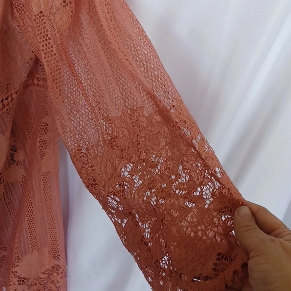 Miss Chievous Dusty Rose Open Long Wrap  Size Large